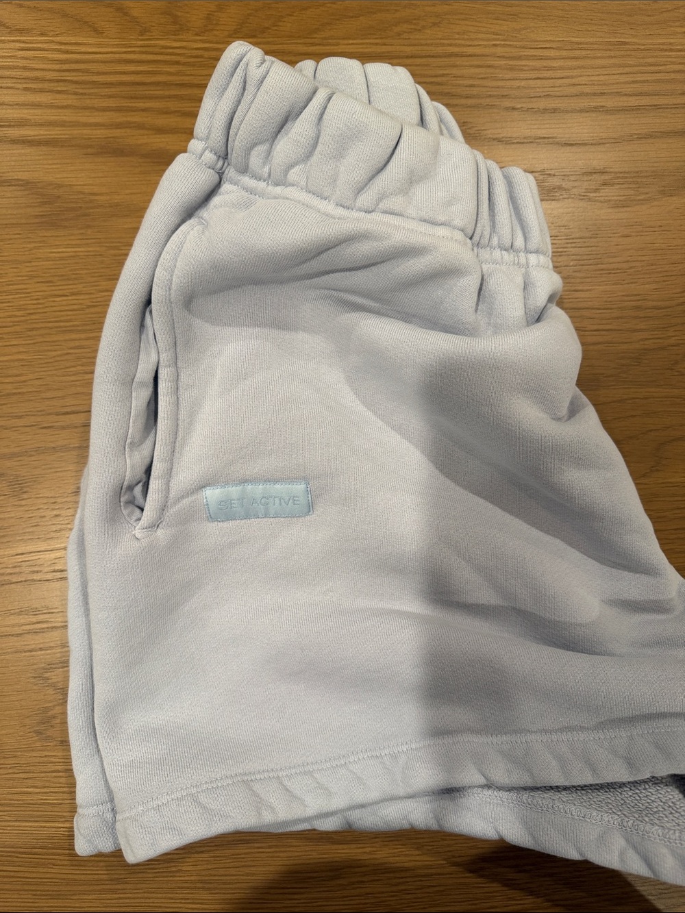 SET Active Light Blue Athletic Shorts with Elastic Waistband - Picture 2 of 3